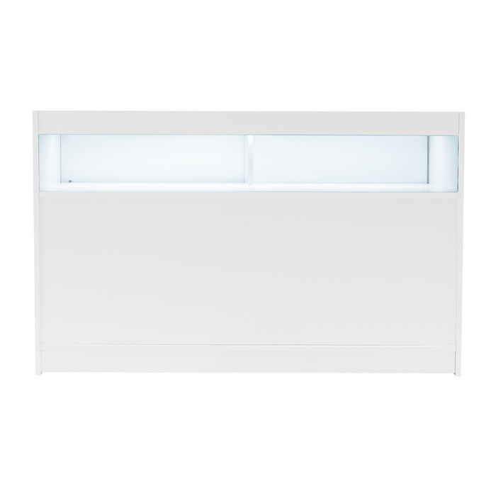 Bancone LED B1500 Bianco con 1 Ripiano a Vista e 2 Ripiani Chiusi