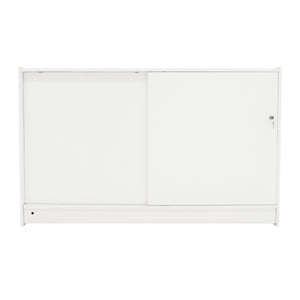 Bancone LED B1500 Bianco con 1 Ripiano a Vista e 2 Ripiani Chiusi