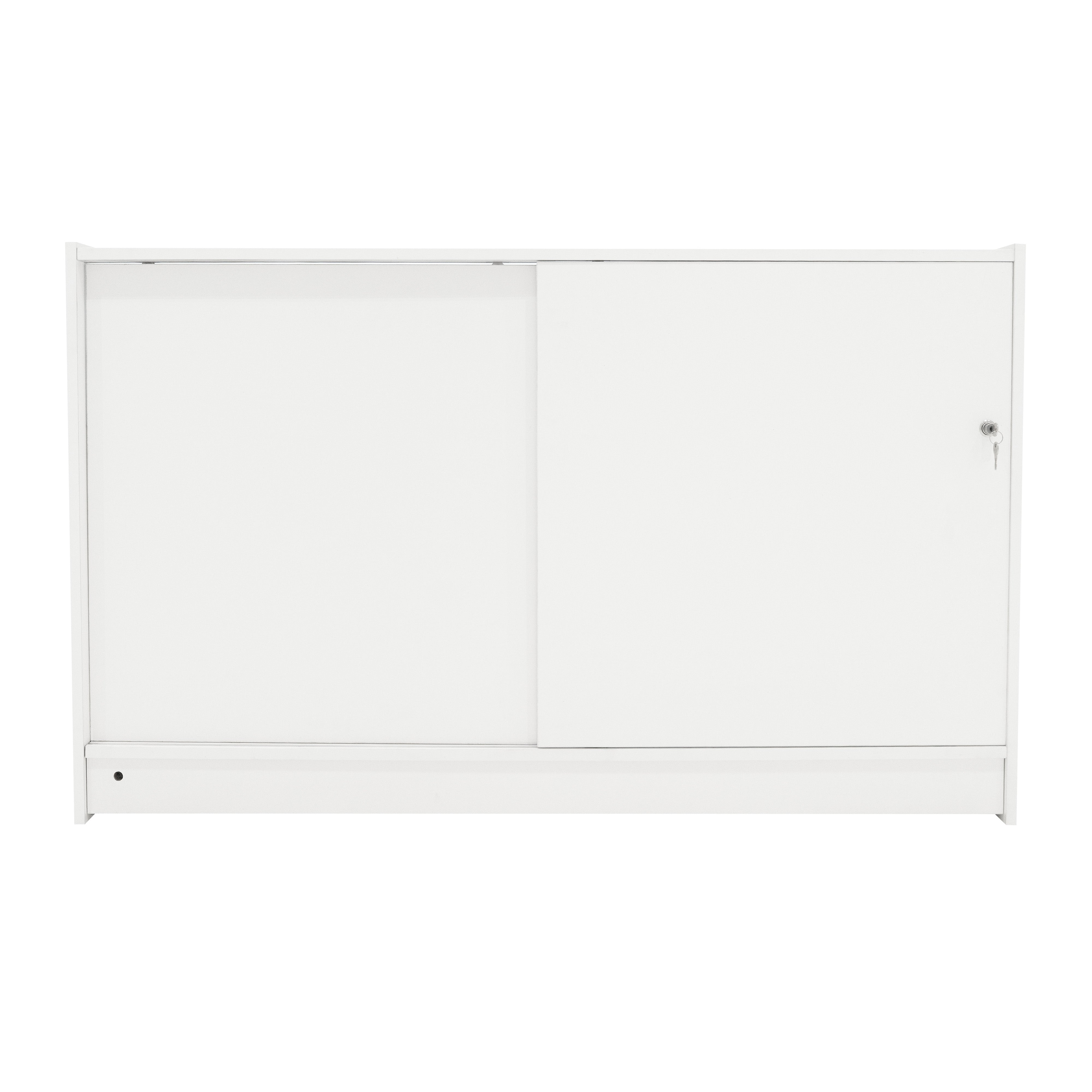 Bancone LED B1500 Bianco con 1 Ripiano a Vista e 2 Ripiani Chiusi