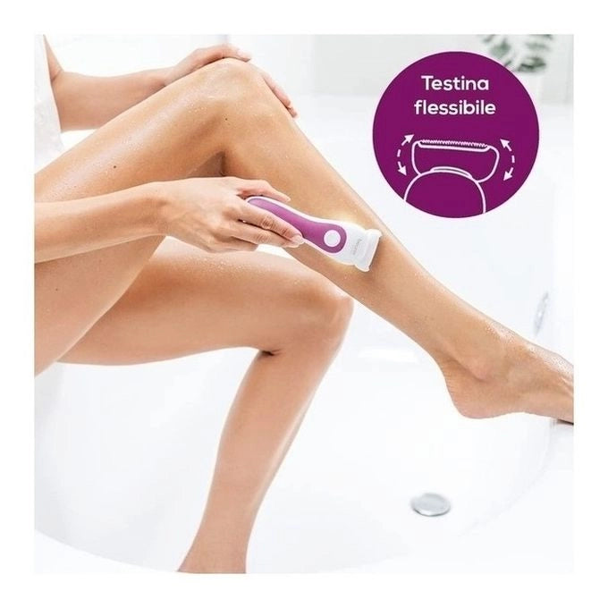 Beurer HL 36 Rasoio elettrico donna bagnato e asciutto 2 velocita' autonomia 60 min luce LED IPX7 colore Bianco Rosa
