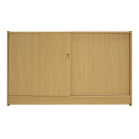 Bancone LED Acero K1500 con 3 Ripiani, Vetrina e Ante Bloccabili – 2 Chiavi