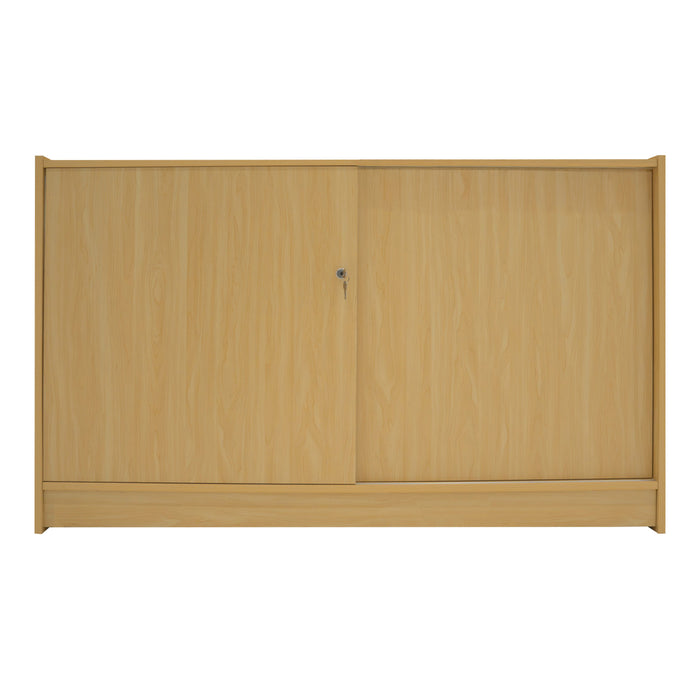 Bancone LED Acero K1500 con 3 Ripiani, Vetrina e Ante Bloccabili – 2 Chiavi