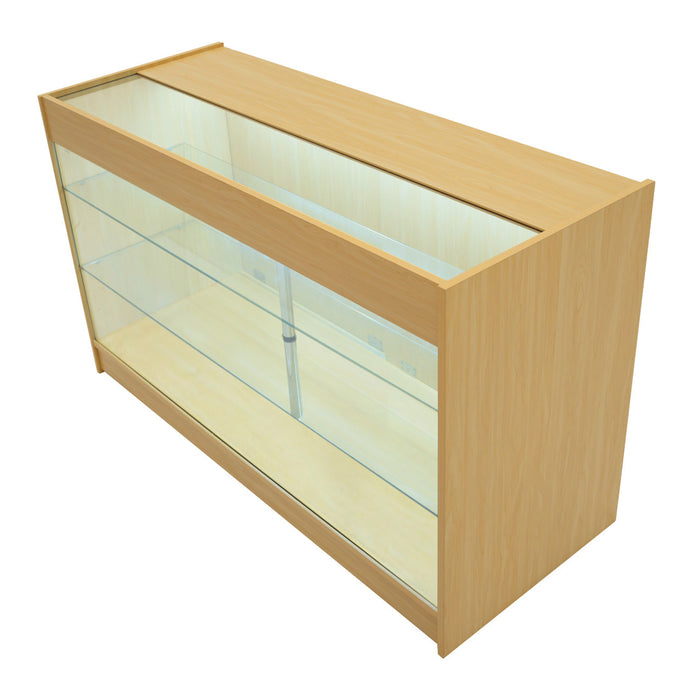 Bancone LED Acero K1500 con 3 Ripiani, Vetrina e Ante Bloccabili – 2 Chiavi