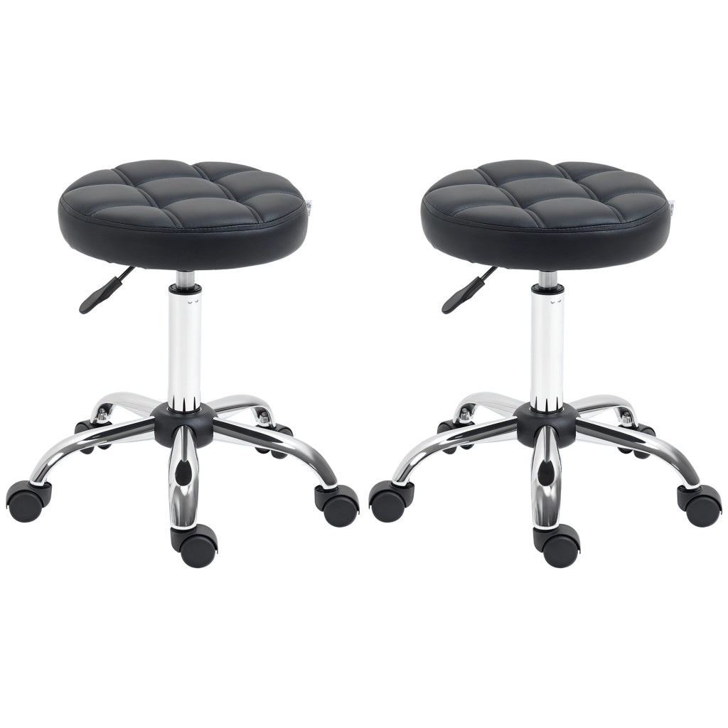 Set di 2 sgabelli girevoli regolabili in altezza ¨C Minimal ¨C Nero, 48-63 cm