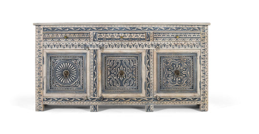 Credenza con tre cassetti e quattro ante in legno di sheesham