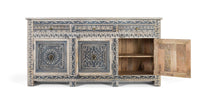 Credenza con tre cassetti e quattro ante in legno di sheesham