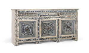 Credenza con tre cassetti e quattro ante in legno di sheesham
