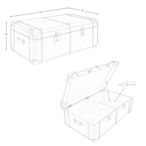 Baule in pelle marrone