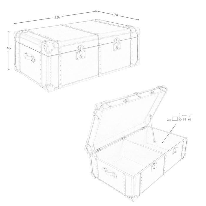 Baule in pelle marrone