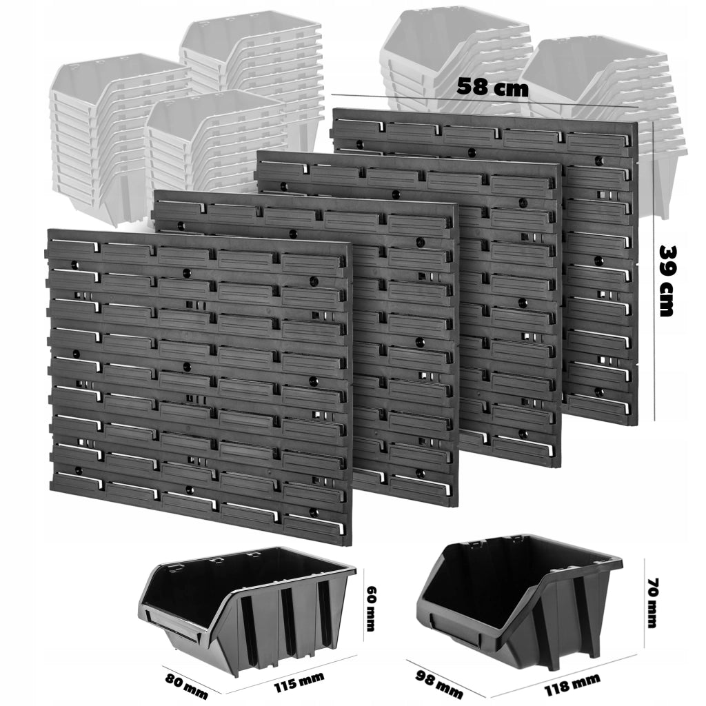 Pannello portautensili KADAX da parete per officina, 116x78 cm, 25 scomparti, 40 supporti, garage.