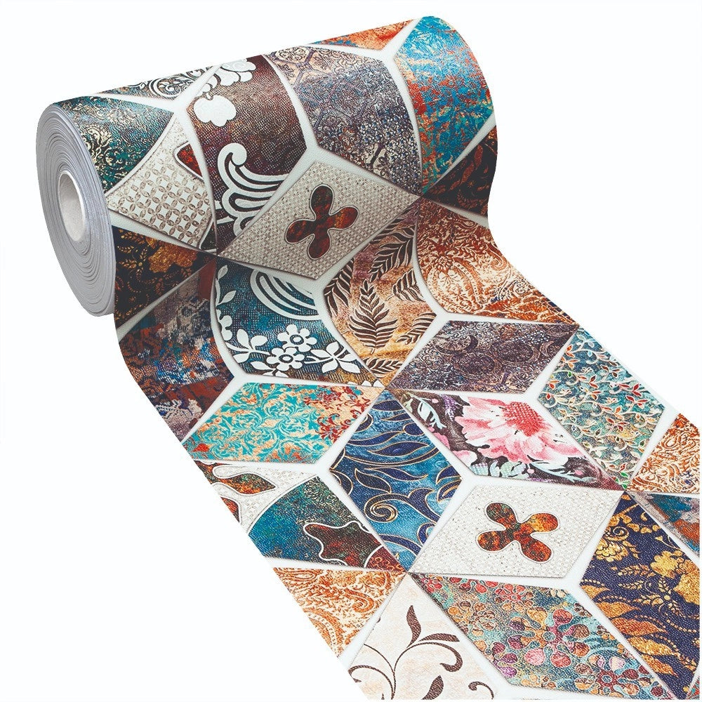 Tappeto Cucina Antimacchia 51x80 cm Stampa HD Alta Definizione Passatoia Gomma Moderna Patchwork