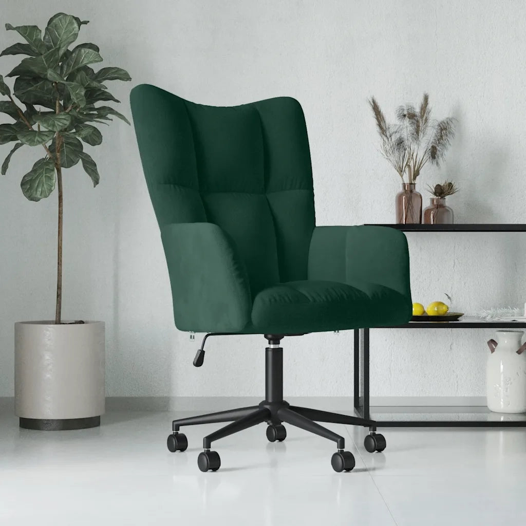 Poltrona | Sedia Relax Verde Scuro in Velluto