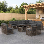 Set Divano da Giardino 13 pz Grigio e Grigio Scuro polyrattan 3436865