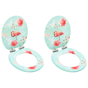 Set di due sedili per WC con coperchio a chiusura ammortizzata MDF design fenicottero 02_0002979