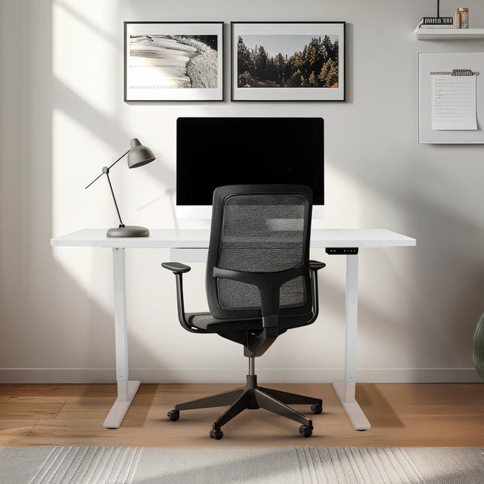 Scrivania Elettrica Regolabile 140cm Altezza Regolabile con Cassetto