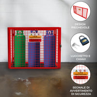 Gabbia di Sicurezza Pieghevole in Acciaio per Bombole di Gas - Contiene 3 Bombole da 19kg