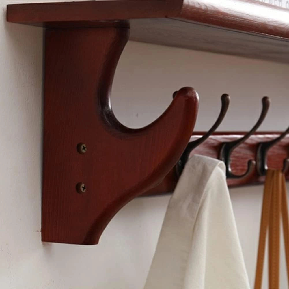 Appendiabiti Rustico da Parete con mensola e Ganci per Ingresso, Bagno, Soggiorno, Camera da Letto