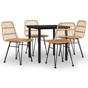 Set da pranzo da esterno 5 pezzi mobili da giardino resina di vimini 02_0014325