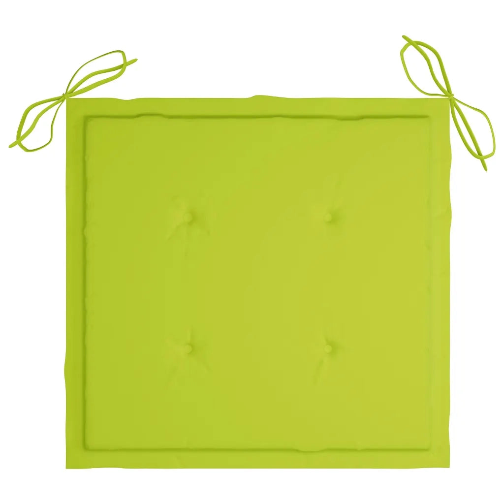 Sedie Giardino 2 pz e Cuscini Verde Brillante Massello di Teak 3062417