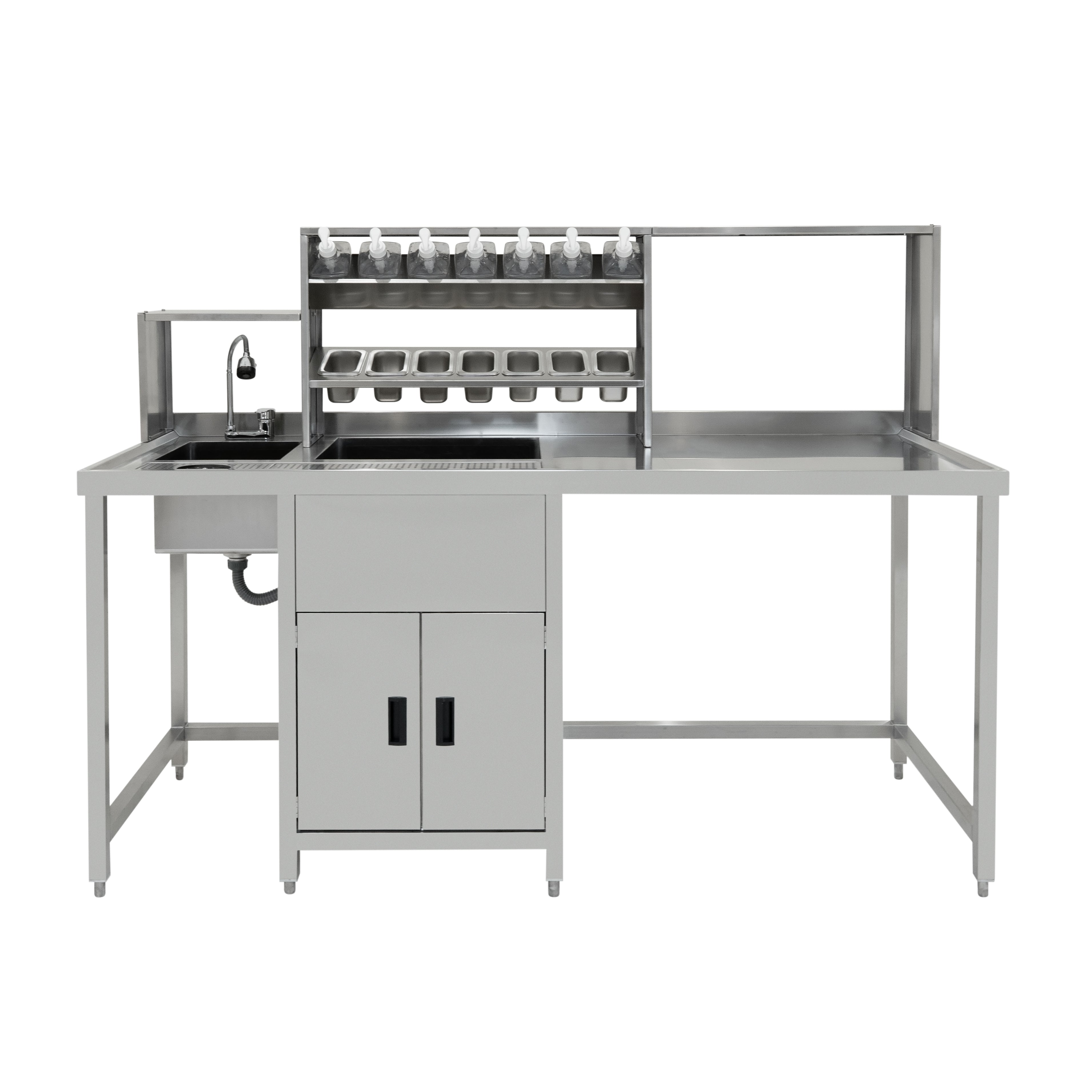 Banco Lavoro Bubble Tea Professionale Acciaio Inox Boba Station Completa