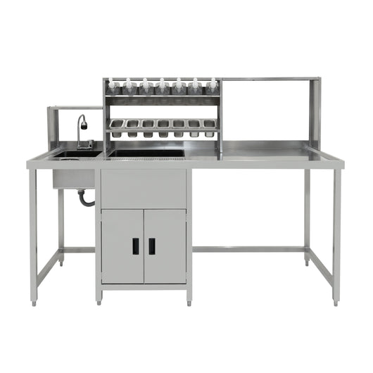 Banco Lavoro Bubble Tea Professionale Acciaio Inox Boba Station Completa