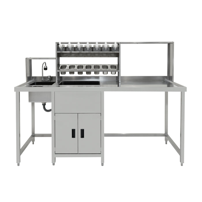 Banco Lavoro Bubble Tea Professionale Acciaio Inox Boba Station Completa