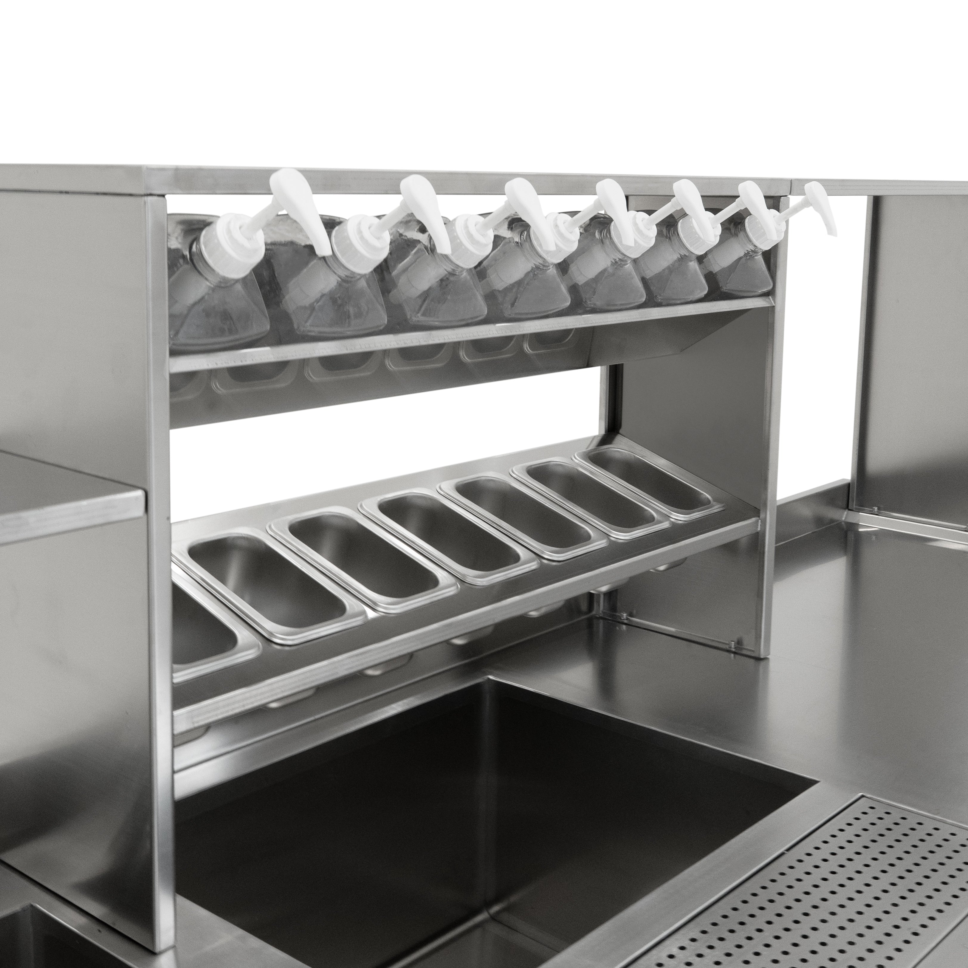 Banco Lavoro Bubble Tea Professionale Acciaio Inox Boba Station Completa