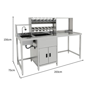 Banco Lavoro Bubble Tea Professionale Acciaio Inox Boba Station Completa