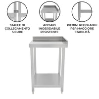 Unità Angolare Modulare da Cocktail Bar con Splashback in Inox 85x55x55cm