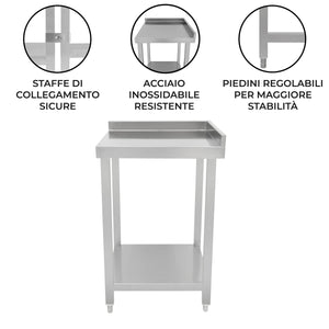 Unità Angolare Modulare da Cocktail Bar con Splashback in Inox 85x55x55cm