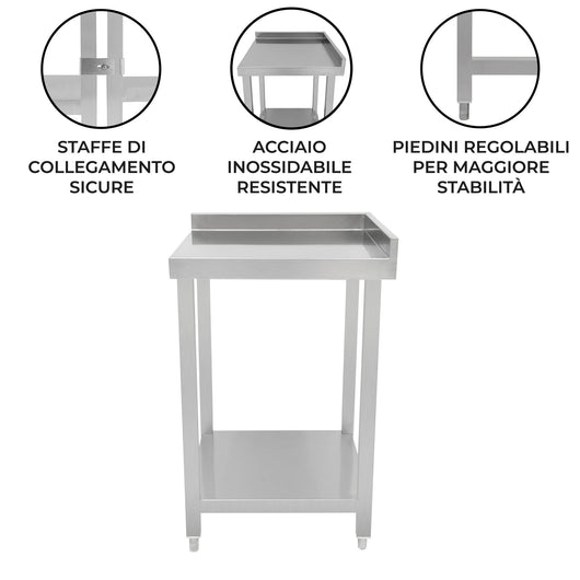 Unità Angolare Modulare da Cocktail Bar con Splashback in Inox 85x55x55cm