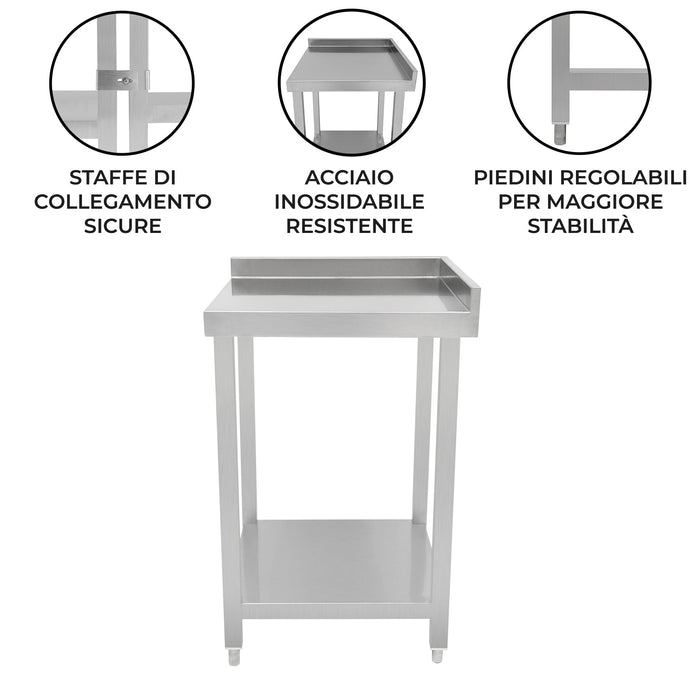Unità Angolare Modulare da Cocktail Bar con Splashback in Inox 85x55x55cm