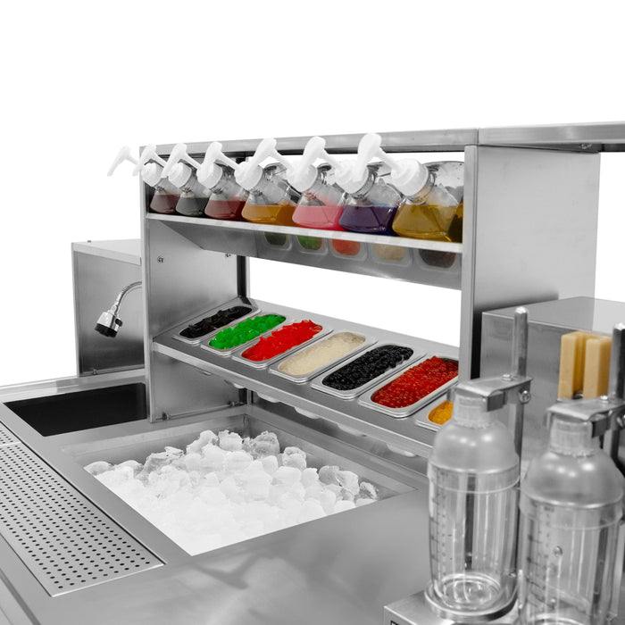 Postazione Bubble Tea Completa Frigo Ghiaccio Shaker Sigillatrice Kit Pro