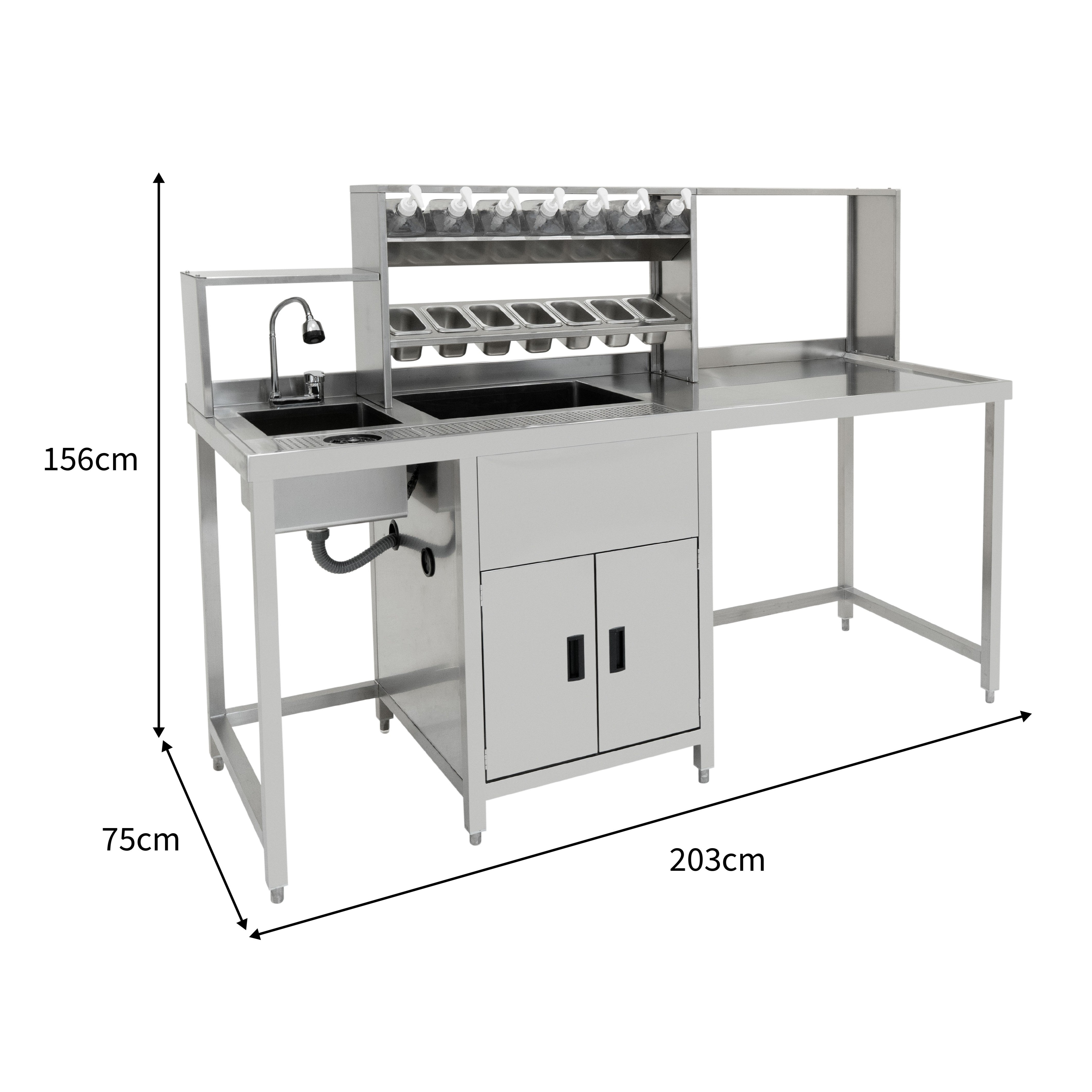 Postazione Bubble Tea Completa Frigo Ghiaccio Shaker Sigillatrice Kit Pro