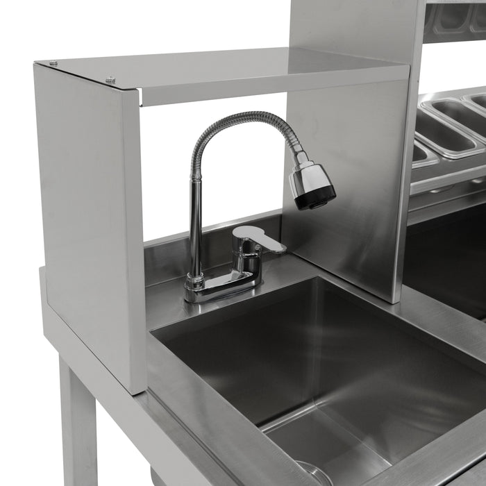 Postazione Bubble Tea con Frigo Scorrevole, Fabbricatore Ghiaccio, Shaker Elettrico e Sigillatrice Bicchieri