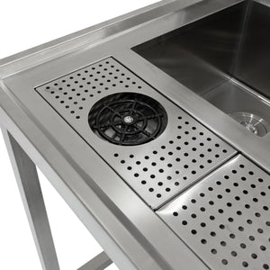 Postazione Bubble Tea con Frigo Scorrevole, Fabbricatore Ghiaccio, Shaker Elettrico e Sigillatrice Bicchieri