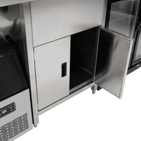 Postazione Bubble Tea con Frigo Scorrevole, Fabbricatore Ghiaccio, Shaker Elettrico e Sigillatrice Bicchieri