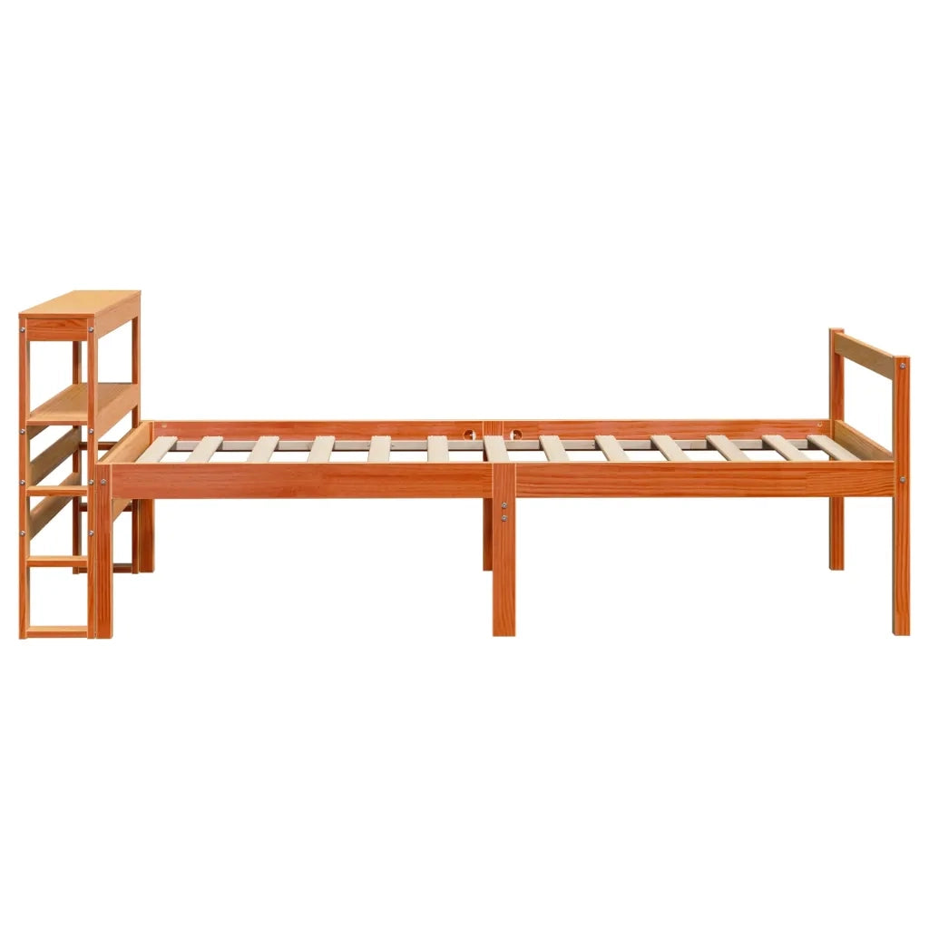 Giroletto con Testiera Marrone Cera 75x190 cm Massello Pino