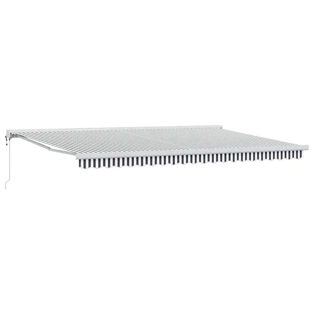 Tenda Retrattile Antracite e Bianca 5x3 m Tessuto e Alluminio 3216137