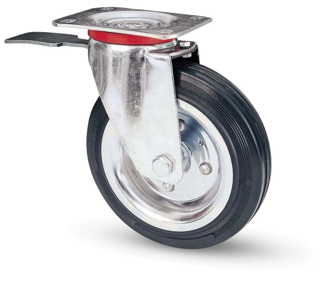 RUOTA INDUSTRIALE D 125 GOMMA 80BIS PIASTRA GIR FRE- AVO- 1,0 pz