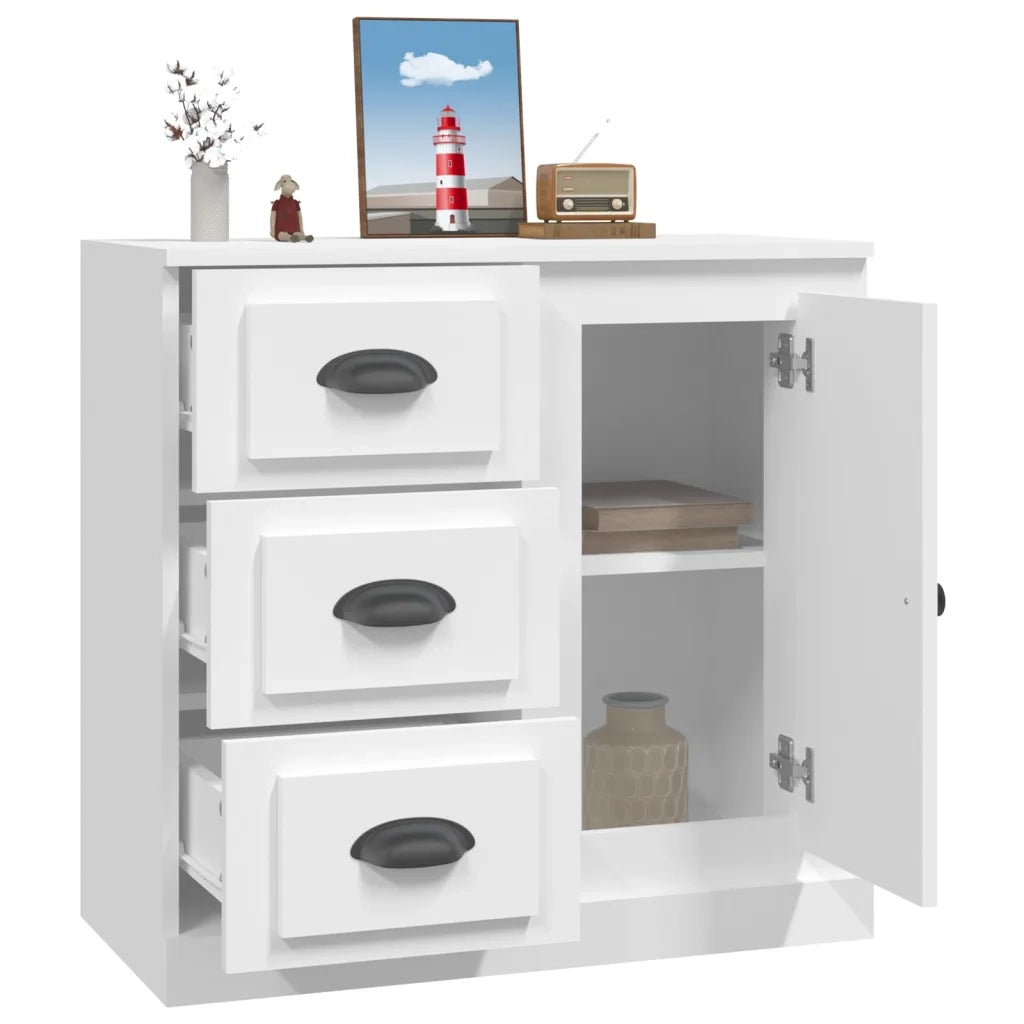 Credenza Bianca 70x35,5x67,5 cm in Legno Multistrato 816192