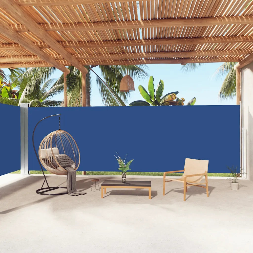 Tenda da Sole Laterale Retrattile-Tenda parasole per balcone per giardino Blu 200x1000 cm 887894