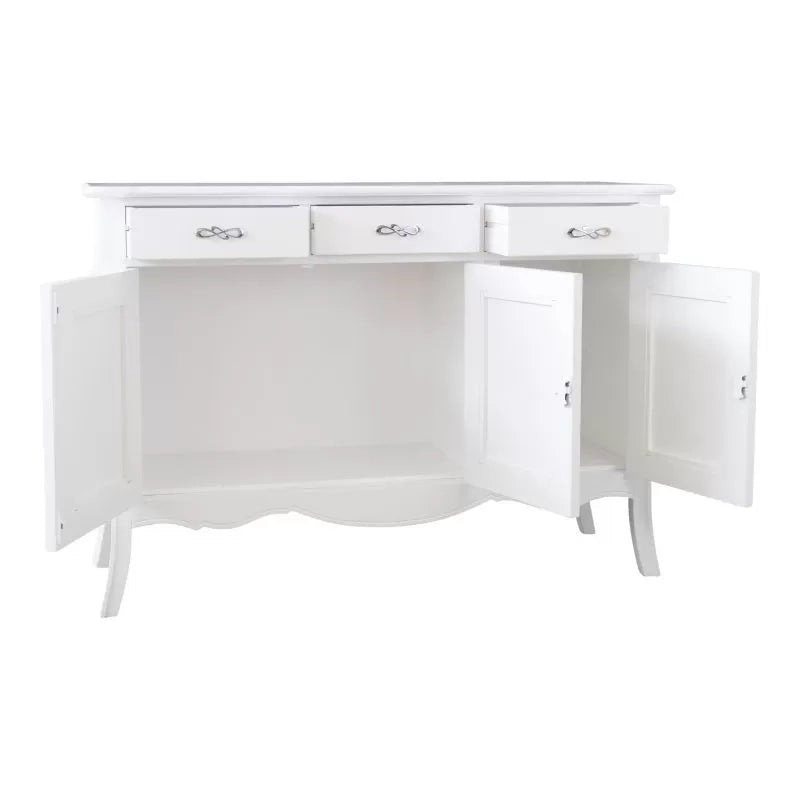 Madia credenza 3 porte in legno bianco opaco l.151.p.50 h.105 (3088) - Mobili 2G