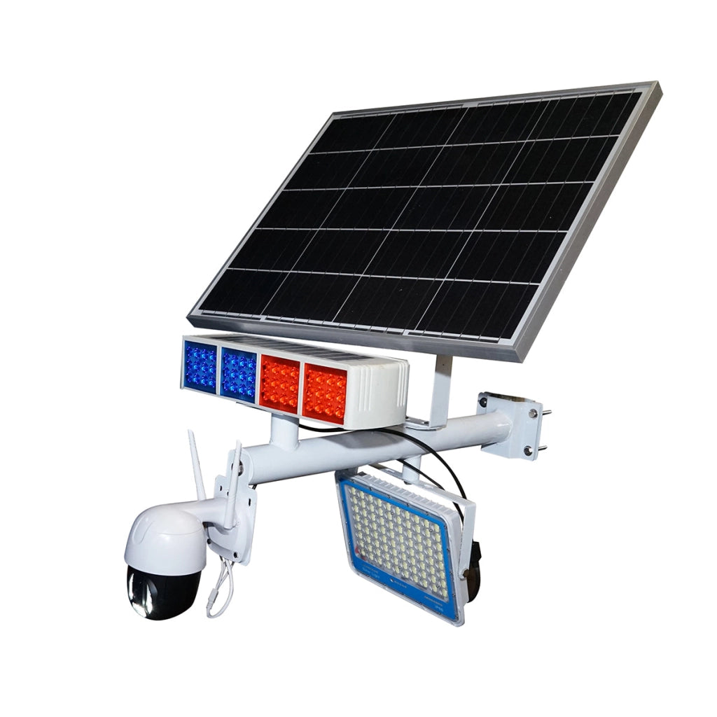 Lampada LED da 300 W con pannello solare da 60 W, batteria da 14000 mAh e telecamera di sorveglianza WIFI con allarme. Breckner Germany