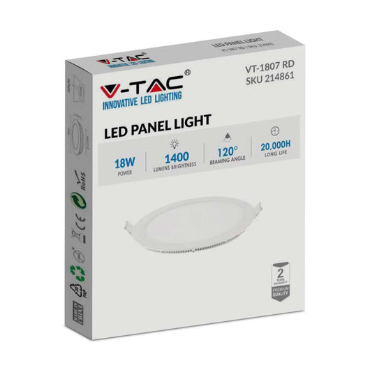 Pannello premium LED da 18 W Round 4000K