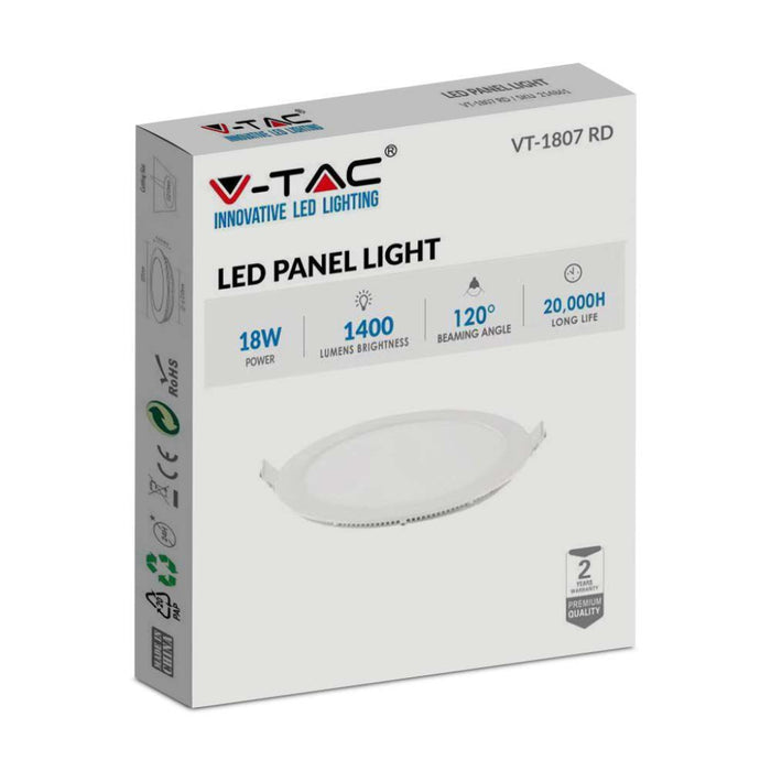 Pannello Premium LED da 18 W 6400K round