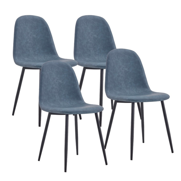 Set 4 Sedie 43x42x86 cm in Similpelle Bella Blu