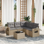 Set Divano da Giardino 6 pz con Cuscini Beige in Polyrattancod mxl 92189
