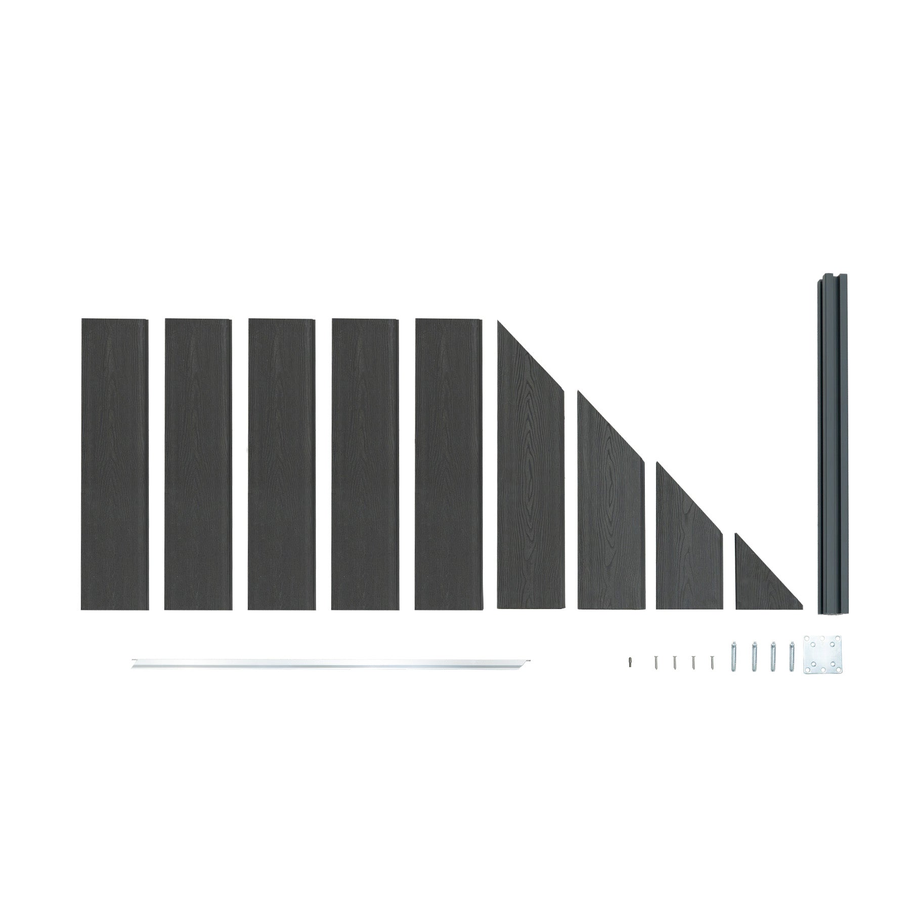 Pannello Recinzione Angolare 180x100cm Grigio PVC WPC