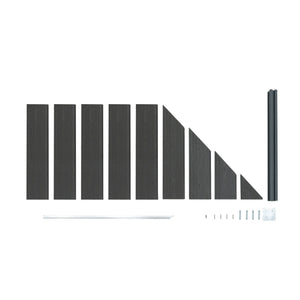 Pannello Recinzione Angolare 180x100cm Grigio PVC WPC